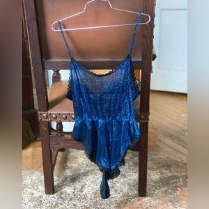 Vintage blue/black sparkly onesie